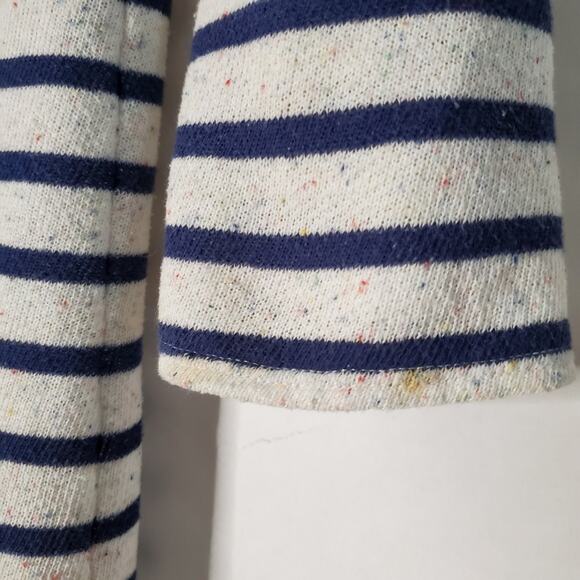 Lands' End | Zip Front Hooded Speckled Striped Cozy Swim Coverup w/ Heart Pocket - Picture 7 of 10